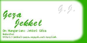 geza jekkel business card